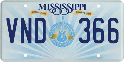 MS license plate VND366