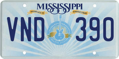 MS license plate VND390