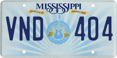 MS license plate VND404