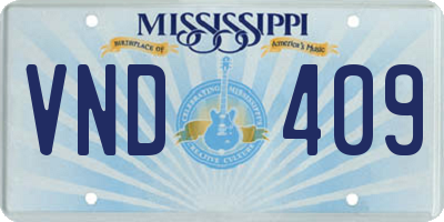 MS license plate VND409