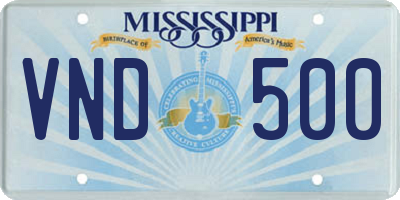 MS license plate VND500