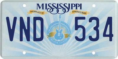 MS license plate VND534