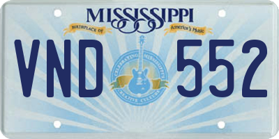 MS license plate VND552