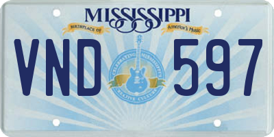 MS license plate VND597