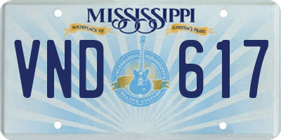 MS license plate VND617