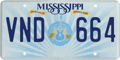 MS license plate VND664