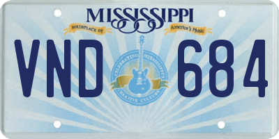 MS license plate VND684