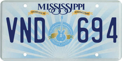 MS license plate VND694