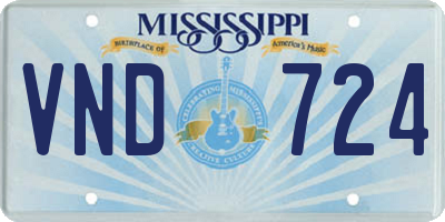 MS license plate VND724