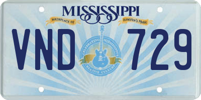 MS license plate VND729