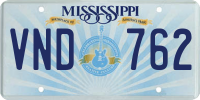 MS license plate VND762