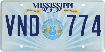 MS license plate VND774