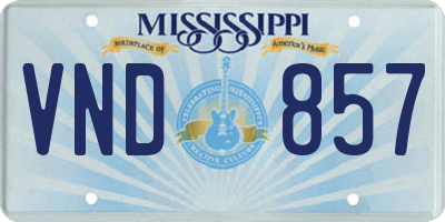 MS license plate VND857