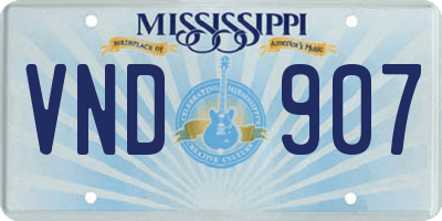 MS license plate VND907
