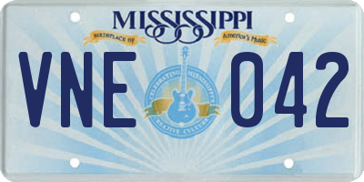MS license plate VNE042