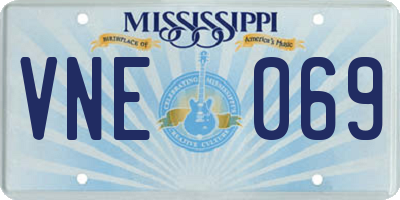 MS license plate VNE069