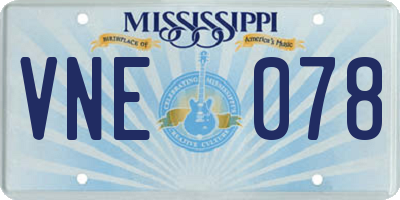 MS license plate VNE078