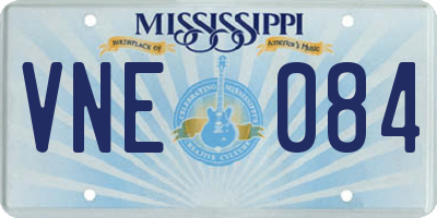 MS license plate VNE084
