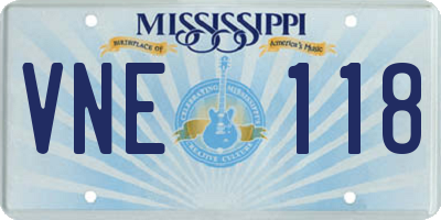 MS license plate VNE118
