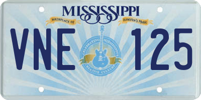 MS license plate VNE125