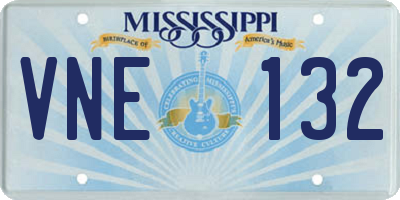 MS license plate VNE132