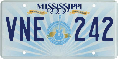 MS license plate VNE242