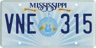 MS license plate VNE315