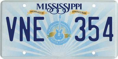 MS license plate VNE354