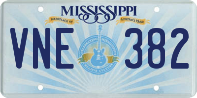 MS license plate VNE382