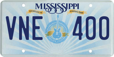 MS license plate VNE400