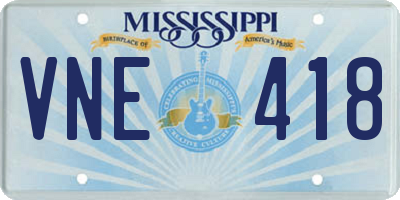 MS license plate VNE418