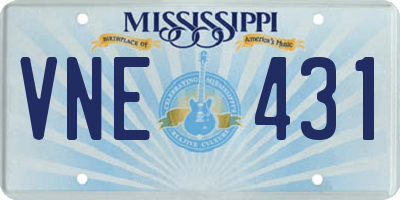 MS license plate VNE431