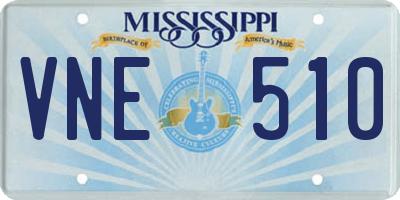 MS license plate VNE510
