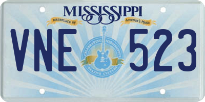 MS license plate VNE523