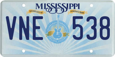 MS license plate VNE538