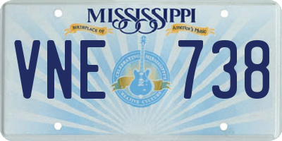 MS license plate VNE738