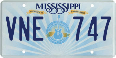 MS license plate VNE747
