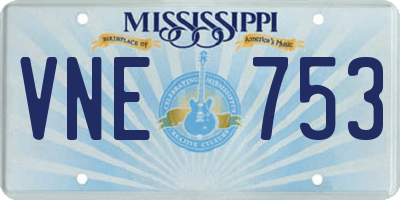 MS license plate VNE753