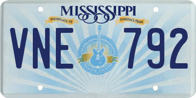 MS license plate VNE792