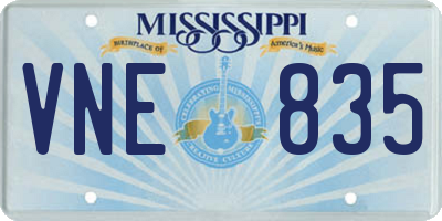 MS license plate VNE835