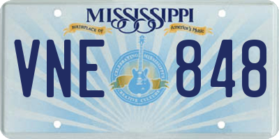 MS license plate VNE848