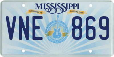 MS license plate VNE869