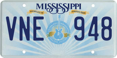 MS license plate VNE948