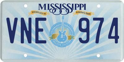MS license plate VNE974