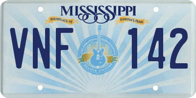 MS license plate VNF142