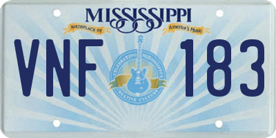 MS license plate VNF183