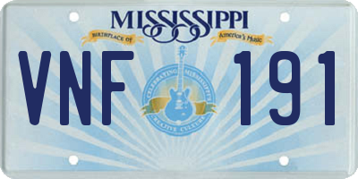 MS license plate VNF191