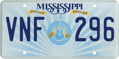 MS license plate VNF296