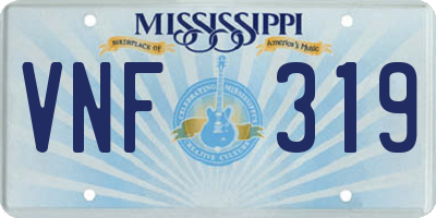MS license plate VNF319
