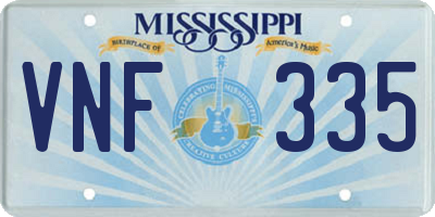 MS license plate VNF335